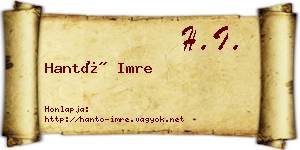 Hantó Imre névjegykártya